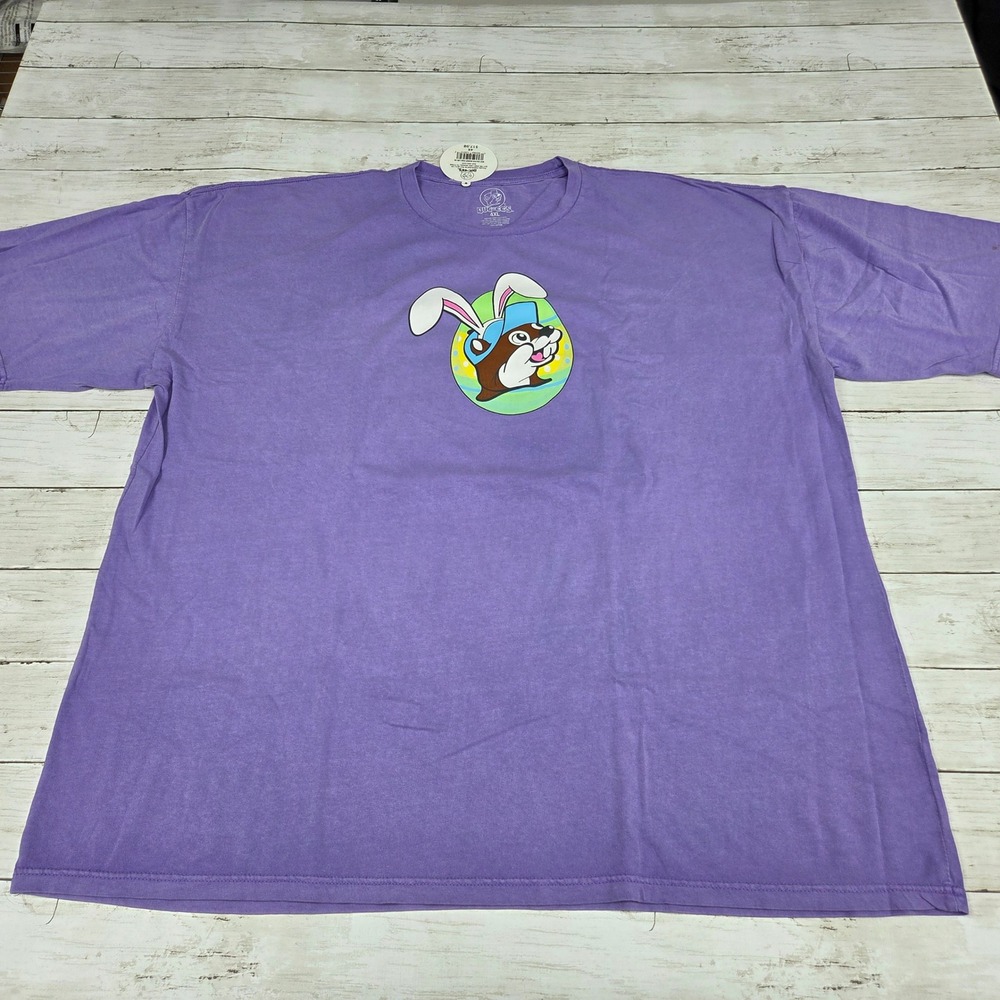 Buc-ee's T-Shirt Mens 4XL Lavender Easter Bunny 2025 Beaver Nuggets Graphic Tee
